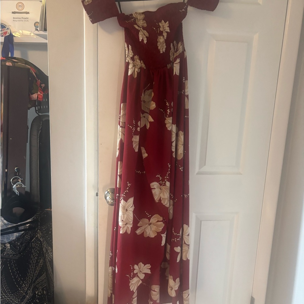 Floral Off-Shoulder Maxi Dress